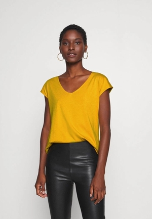 T-Shirt ANNA FIELD Anna Field Basic T-shirt Jaune Femme | JBX-9844571